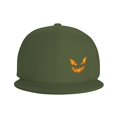 thumbnail image 3 of DouZhe Flat Brim Cap Snapback Hat, Halloween Visage Émotion Imprime Casquette de Baseball Adulte Vert Réglable, 3 of 6