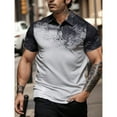 thumbnail image 1 of 3D Printed Short Sleeve, Buttons Men's POLO Shirt Color Figure Men's Spring And Summer Street Laps T-Shirt, 1 of 3