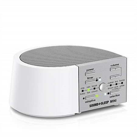 sound+sleep mini global power high fidelity sleep sound machine with ac and battery power, real non-looping nature sounds, fan sounds and white noise