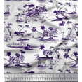 thumbnail image 1 of Soimoi Polyester Crepe Fabric Chair,Palm Tree & Yacht Beach Print Fabric by Yard 52 Inch Wide, 1 of 1