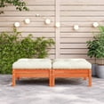 thumbnail image 2 of vidaXL Patio Footstools with Cushions 2 pcs Wax Brown Solid Wood Pine, 2 of 11