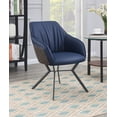 thumbnail image 2 of Mayer Upholstered Dining Arm Chair Blue and Brown (Set of 2), 2 of 13