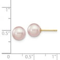 thumbnail image 2 of Auriga Fine Jewelry 14K Yellow Gold 7-8mm Purple Pearl Stud Earrings for Women, 2 of 5