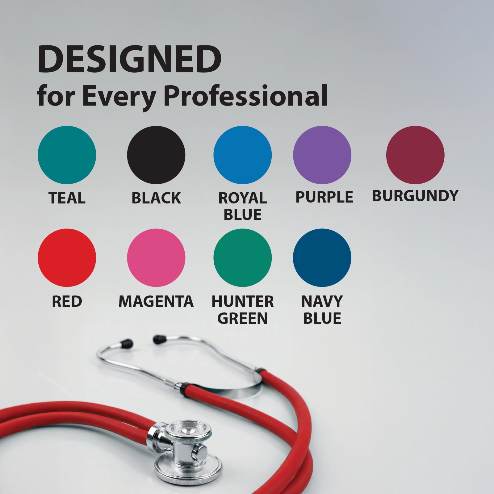 Sterling Series Sprague Rappaport-Type Stethoscope, Red, Boxed
