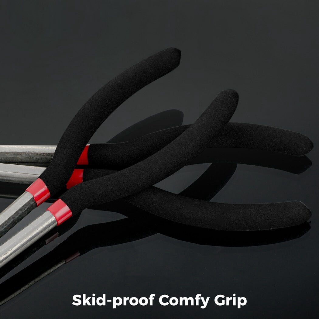 Long Reach Needle Nose Pliers, 5PCS 11" Long Needle Nose Pliers Hose Grippers Set with Pouch, Includes Straight Angle, 25, 45, 90 Degree, O-Typed Long Reach Pliers for Narrow Spaces