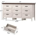 thumbnail image 2 of ANPOO 9 drawer dresser for Bedroom, Farmhouse Long Dresser with Charging Station and Antique Handles, Wood Chest of Drawers for Living Room, Entryway, Hallway, Hallway, 2 of 9
