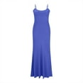 thumbnail image 3 of Nuoqisi Round Neck Sleeveless Solid Strap Tank Women's Long Slim Fit Dress - Fitted Maxi Dress with Minimalist Design, 3 of 7