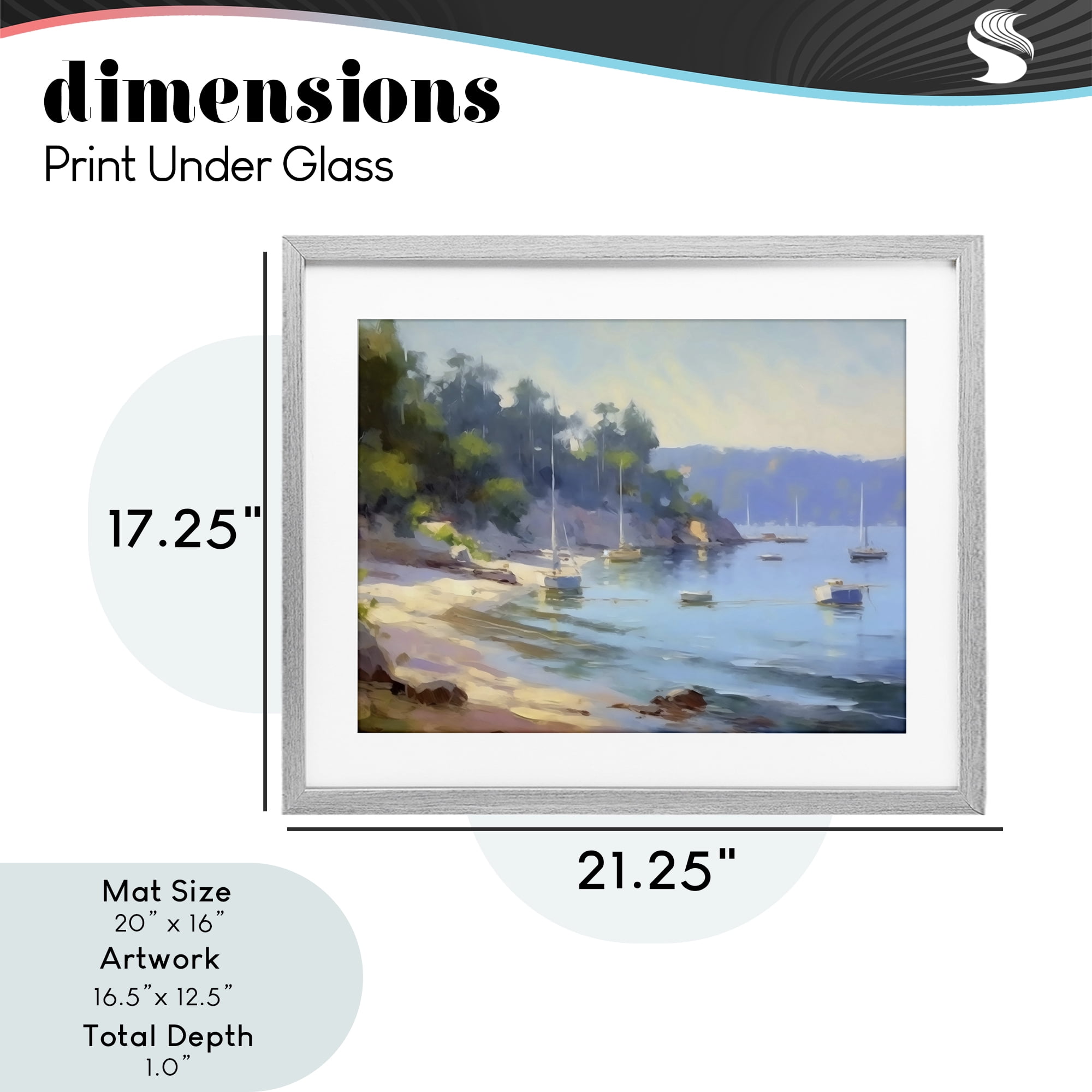 Stupell Industries Near The Shore Summer Sailing Gray Framed Print Under Glass, design by Creative Studio