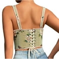 thumbnail image 4 of BLTIBY Women Bustier Corset Court Vintage Body Shaper Printed Sleeveless Vest Tops Renaissance Medieval Waist Cincher Green M, 4 of 9