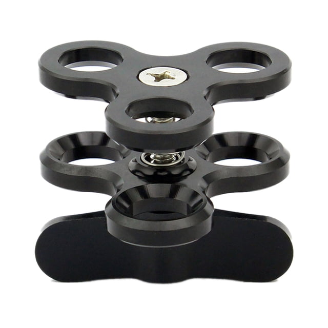 Bola de 3 agujeros Abrazadera de aleación de aluminio Brazo de luz de buceo Cabeza de bola Adaptador de montaje de clip de triple orificio Guardurnaity DZ6881-01
