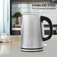 thumbnail image 4 of OVENTE Stainless Steel Electric Kettle Hot Water Boiler 1.7 Liters 1750W Fast Boiling BPA Free with Automatic Shut Off & Boil Dry Protection Portable Instant Heater for Coffee Tea Milk, Silver KS711S, 4 of 10