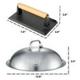 thumbnail image 2 of Grillers Choice Cast Iron Griddle Press and Stainless Steel Dome Set, 2 of 3