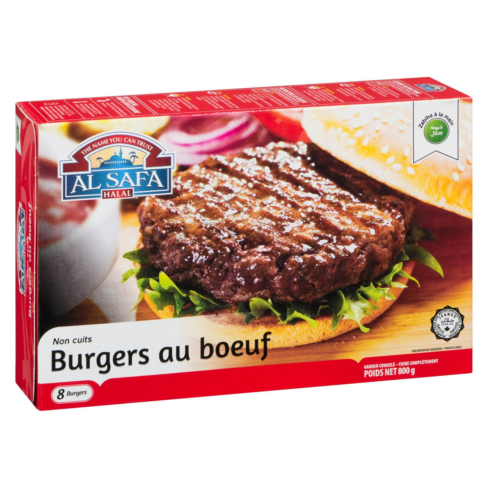 Burgers de boeuf cru Al Safa Halal 800g