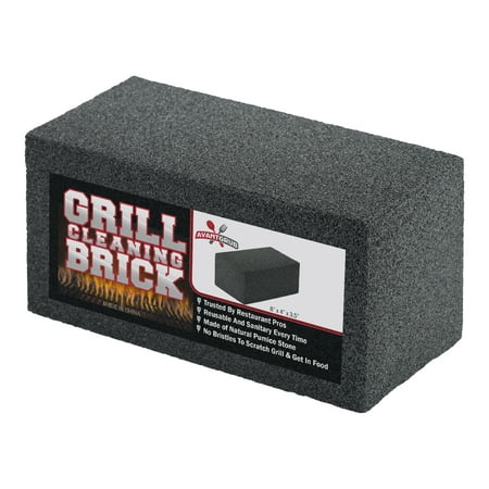 Avant Grub 8"x4"x3.5" Black Grill Cleaning Brick Pumice Stone Scraper, 1 Pack