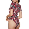 thumbnail image 2 of Kdxio Rooster Head for Women's Short-Sleeved Onesie Stylish Round Neck Pajamas Bodysuit Jumpsuit Nightwear-X-Large, 2 of 7