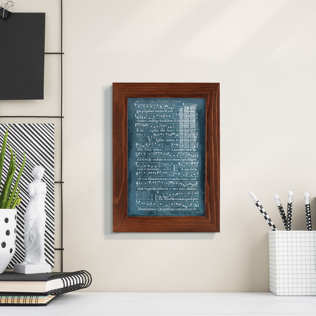 Graphic Songbook I -Framed Print w/glass-Chestnut