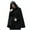 Black, variant on XFLWAM Women's Cloak Hood Wool-Blend Cape Coat Winter Cardigans Plus Size Thick Coat Jackets