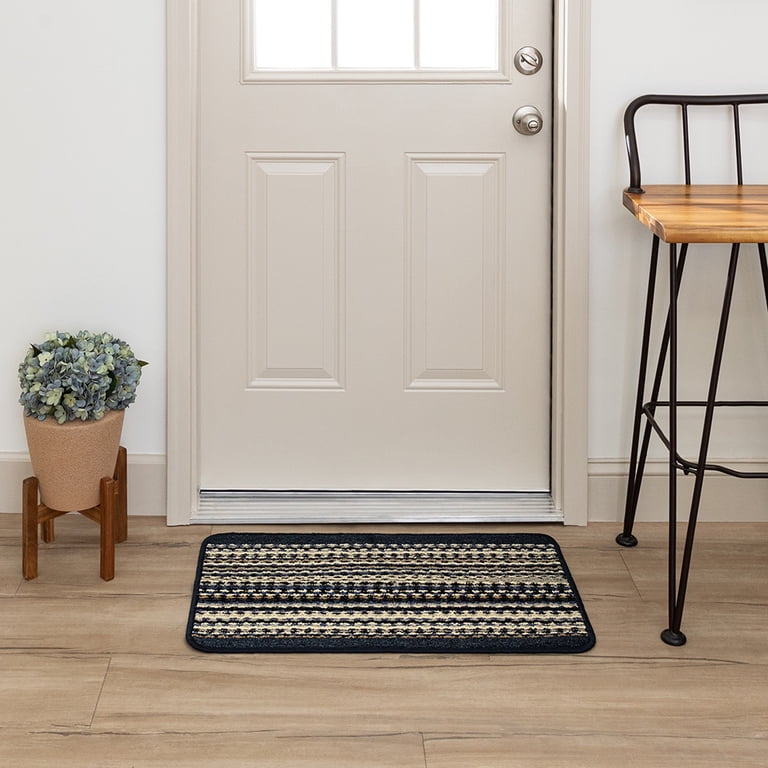 Mainstays Apollo Striped Indoor Polypropylene Area Rug, Navy, 17.4