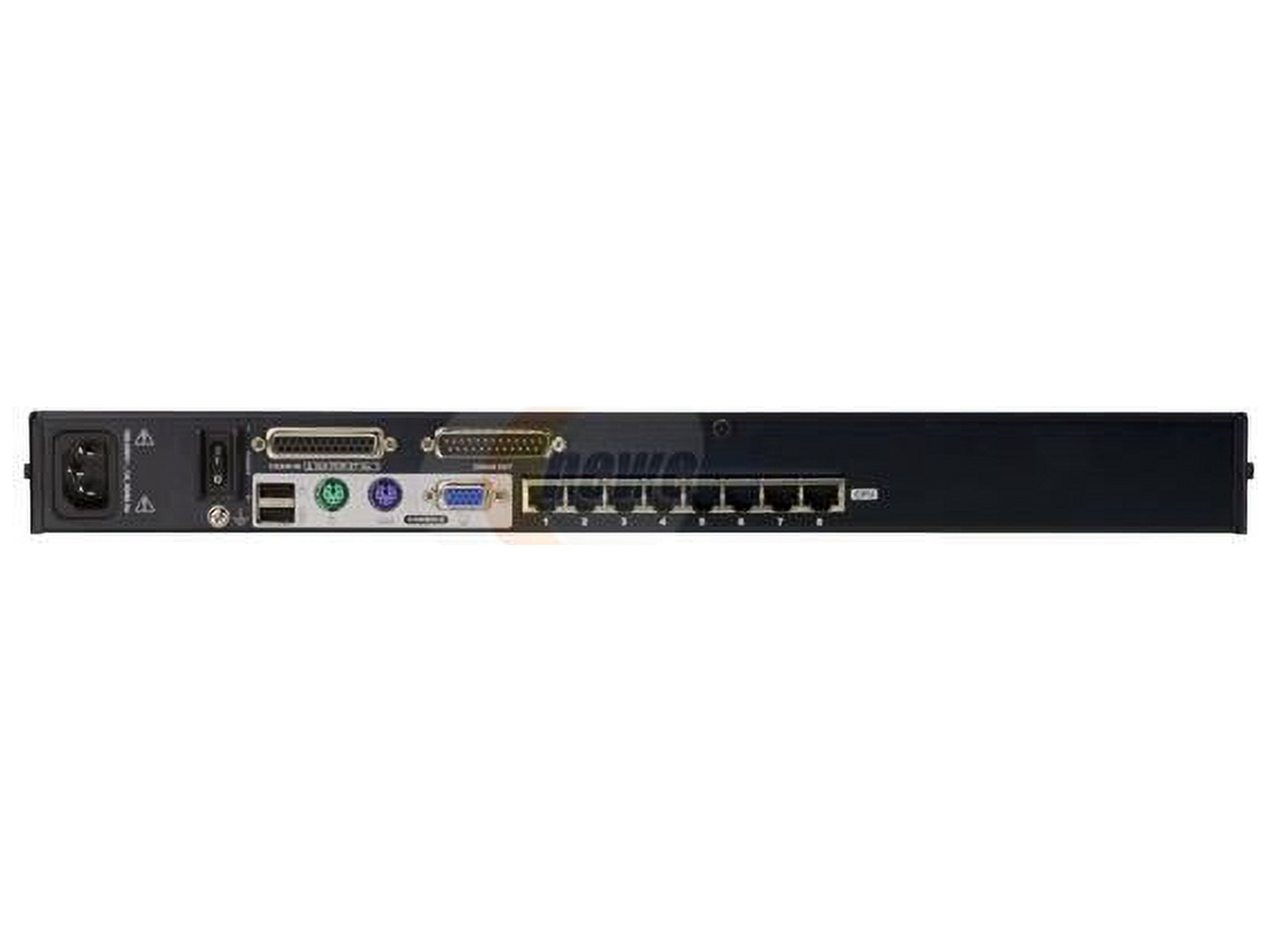 ATEN KH1508A KVM Extender - 8 Computer(s) - UXGA - 1600 x 1200 Maximum Video Resolution - 8 x Network (RJ-45) - 2 x PS/2 Port - 1 x VGA - 110 V AC, 220 V AC Input Voltage - Rack-mountable - 1U