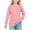 Pink1, variant on KyCheLot Girls Long Sleeve Shirts Basic Loose Crewneck Long Sleeve Tops with Front Pocket Schoolwear 5-14 Years
