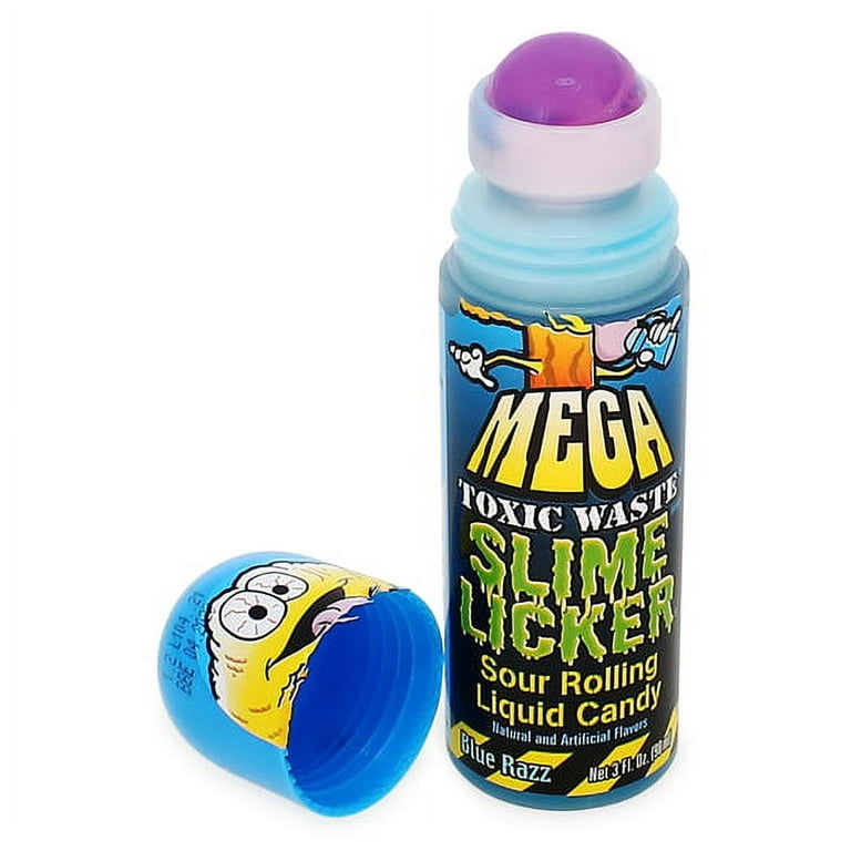 Toxic Waste Slime Licker Blue Razz and Strawberry Rolling Liquid Candy