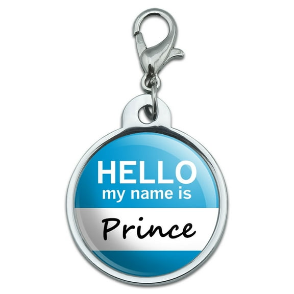Prince Hello My Name Is Small Metal ID Pet Dog Tag