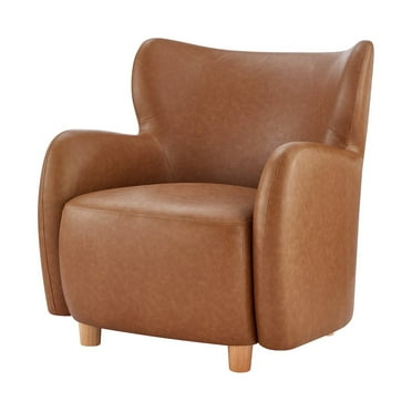 New Pacific Direct Tiffani PU Accent Arm Chair in Vintage Cider