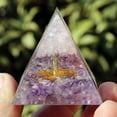 thumbnail image 1 of Mini pirámide de cristal natural, generador de energía, cuarzo, amatista, curación espiritual, cristal, chakra, pirámide de resina, 1 of 6
