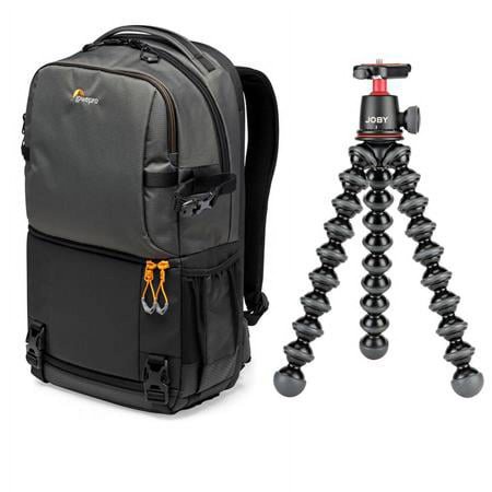 UPC: 0192223190771 | Fastpack BP 250 AW III Travel-Ready Backpack for DSLR Camera  Gray with JOBY GorillaPod 3K Kit  Black