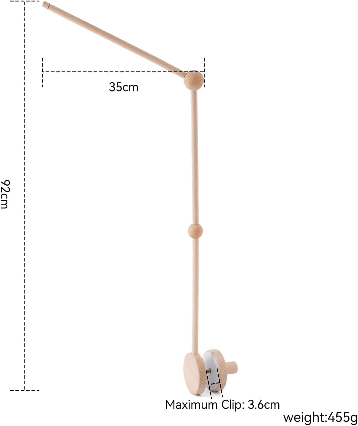 Mobile Baby Mobile Holder Wood Baby Cot Wooden Holder Frame Mobile Wooden Holder Series Gift Idea (Big Size Upgraded Holder)