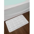 thumbnail image 2 of Doodle Bath Mat, Stars and Crescent Moon Heavenly Bodies Abstract Sketch Style Space Cosmos Image, Non-Slip Plush Mat Bathroom Kitchen Laundry Room Decor, 29.5 X 17.5 Inches, Black White, Ambesonne, 2 of 2
