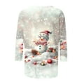 thumbnail image 4 of Craaazy Christmas Shirts 3/4 Sleeve Casual Round Neck Womens Shirts Christmas Printing Blouse Gifts for Women, 4 of 5