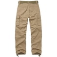 thumbnail image 2 of Men's Relaxed Fit Cargo Pants,Cotton Camo Work Pants with 6 Pockets,Durable Outdoor Utility Hiking Pants,No Belt, 2 of 4