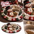 thumbnail image 2 of Christmas 3D Illusion Rug Round Optical Decorative Carpet with Festive Snowman Pattern for Indoor Living Room Bedroom Floor Decor Festival Holiday Party Accent Mat in Home Entryway, 2 of 4