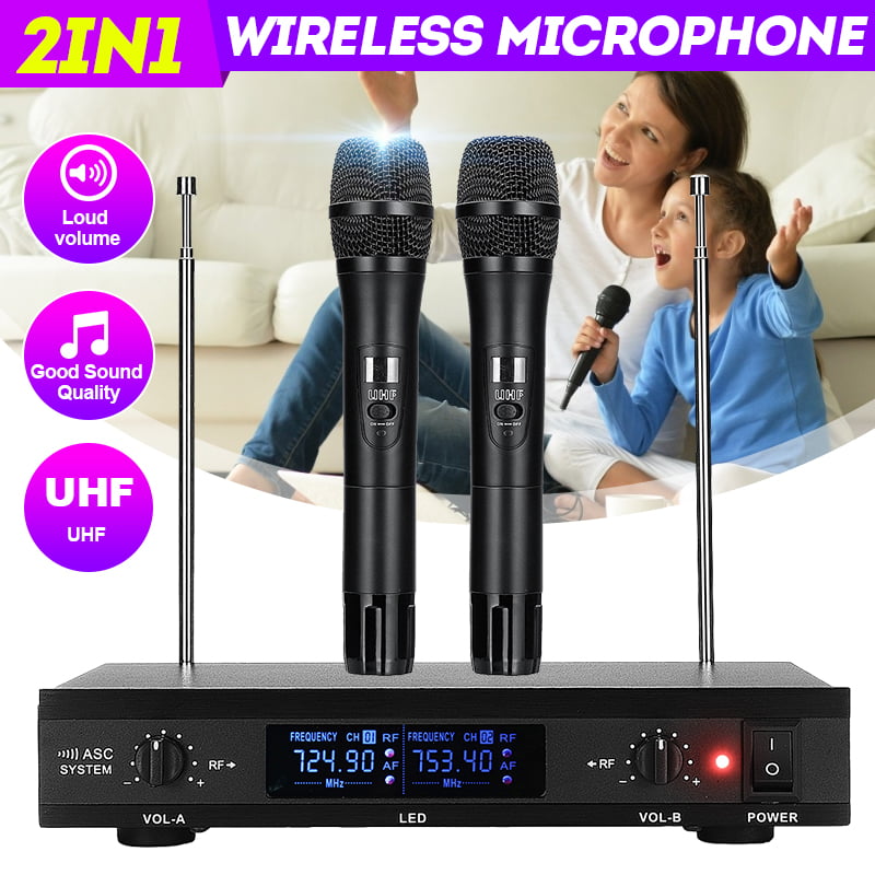 UHF Wireless Microphone Funkmikrofon System Handheld MIC Karaoke Konferenz DJ 