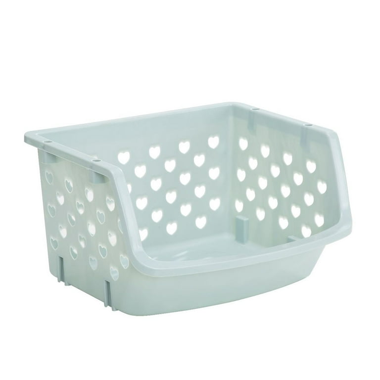 Lawei 8 Pack Plastic Storage Basket with Handle - 12 x 7.6 x 2.6 inch  Pantry Organizer Basket Bins Shelf Baskets for Organization, Countertops