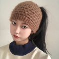 thumbnail image 5 of Ear Protector Empty Top Hat Ear Warmer Headwear Soft Headband Knitted Hat Autumn Winter Beanie Hat Hair Band Lady Women Girl Cap PURPLE, 5 of 8