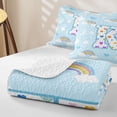 thumbnail image 4 of jejeloiu Rainbow Cloud Monogram K Bed Spread Queen For Kids,Colorful Loves Stars Initial Queen Coverlet Set For Girls,3pcs, 4 of 7