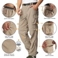 thumbnail image 4 of POENTAB Work Pants for Men Workwear Casual Zip off Pant Classic Fit Quick Dry Fishing Hiking Beach Travel Clothes Khaki, 4 of 9