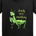 thumbnail image 4 of Inktastic Praying Mantis Clearly Up to Something Youth T-Shirt, 4 of 5