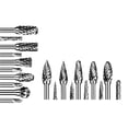 thumbnail image 3 of Double Cut Carbide Burr Set 20Pcs Die Grinder Bits 1/8 inch Cutting Burrs for Wood Working, 3 of 5