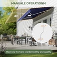 thumbnail image 3 of Aoxun Manual Retractable Awning 12x10 FT, Outdoor Patio Sun Shade Canopy with Crank Handle, Waterproof PA Coated Polyester Fabric for Backyard, Deck & Window, Blue, 3 of 8