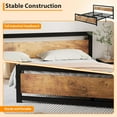 thumbnail image 4 of YUSAZENS King Bed Frame, Metal Platform Bed Frame with Wooden Headboard and Footboard, Non-Slip Heavy Duty Bed Frame with Large Under Bed Storage, Noise-free,No Box Spring Needed, 4 of 8