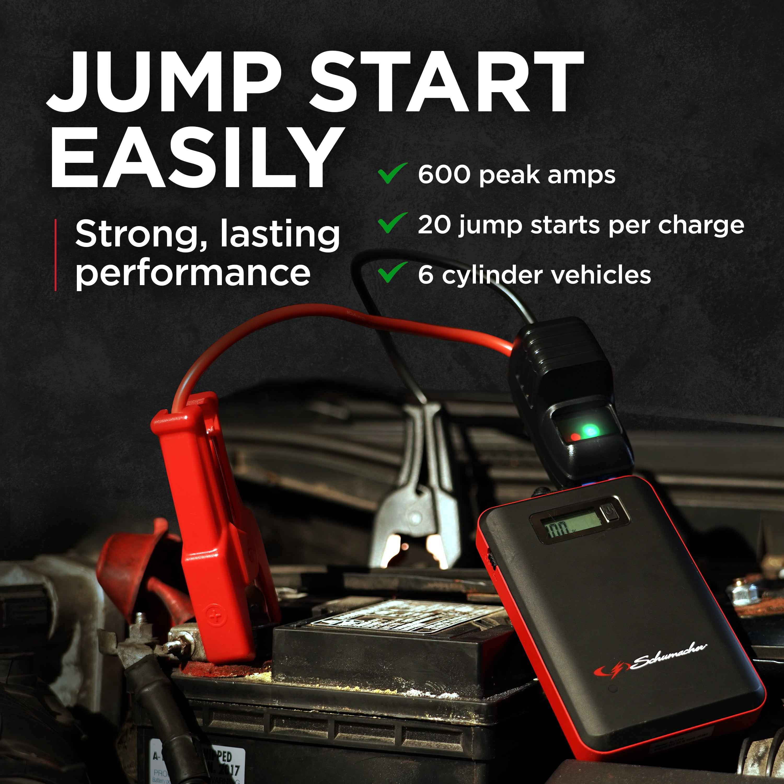 Schumacher Electric 600-Amp 12-Volt Portable Car Battery Jump Starter with  Digital Display in the Car Battery Jump Starters department at