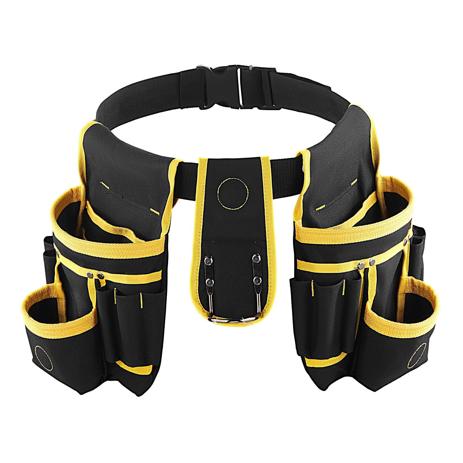 Tool Belt 28-Pockets, 600D Polyester Framers Belt with 3 Magnet Zones, Adjustable Waist 31-48 Inch, Abrasion and Tear-Resistant, Heavy-Duty for Carpentry and Construction