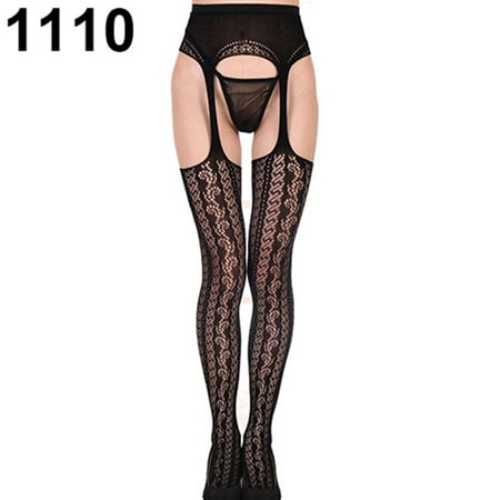

HoWD Women Sexy Fishnet Garter Belt Thigh-High Tights Lace Suspender Pantyhose