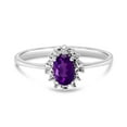 thumbnail image 6 of 14k White Gold Oval Amethyst And Diamond Ring, 6 of 6