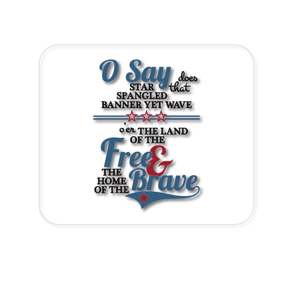 DistinctInk Mouse Pad - 1/4" Foam Rubber - Star Spangled Banner - Home of the Brave