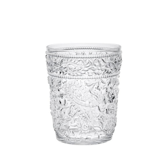 Set of Four Clear Paisley Acrylic Stemless Whiskey Glass