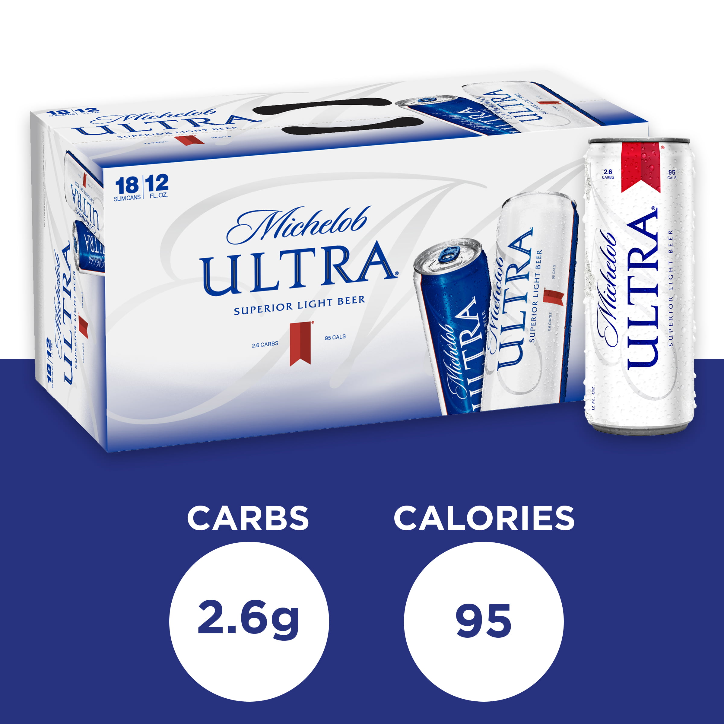 Michelob ULTRA Light Beer, 18 Pack Beer - 12 FL OZ Cans - Walmart.com